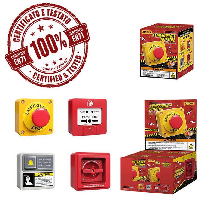 QueSera Series Emergency Button 5cm in Blind Box (9x7m) In espo da 4pz 4ass…x4…x96
